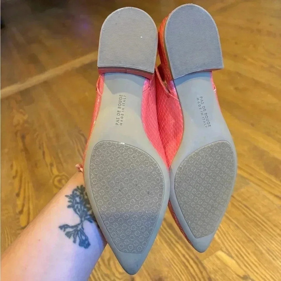 Pas De Rouge Pink Pointed Toe Slingback Flats Size 36.5 - Picture 6 of 6